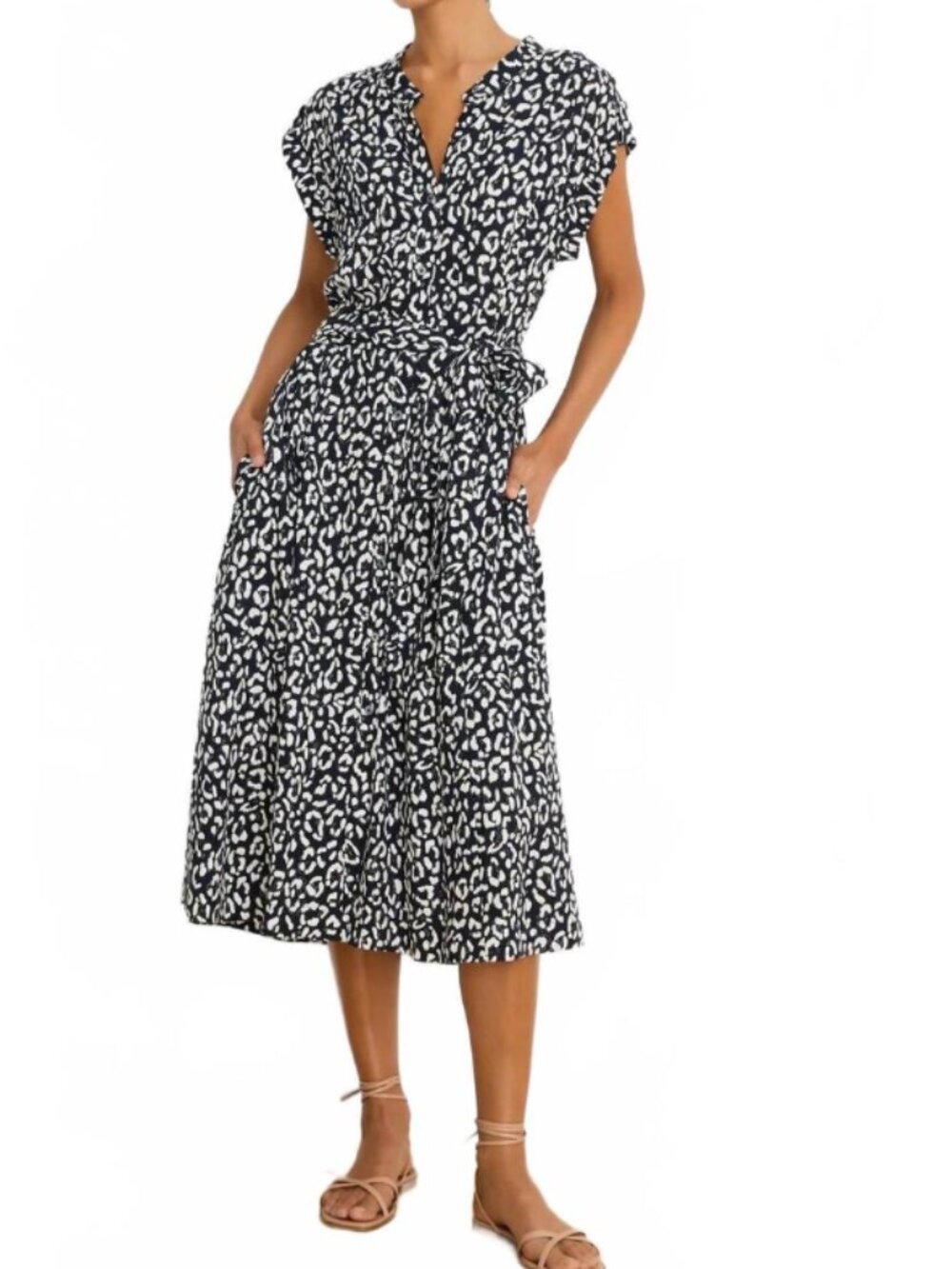 Nic + Zoe Dress Sonni Basketweave Midi Blue XL